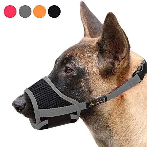 Heele Dog Muzzle Nylon Soft Muzzle Anti-Biting Barking Secure,Mesh Breathable Pets Mouth Cover for Small Medium Large Dogs 4 Colors 4 Sizes Heele Dog Muzzle Nylon Soft Muzzle Anti-Biting Barking Secure,Mesh Breathable Pets Mouth Cover for Small Medium Large Dogs 4 Colors 4 Sizes