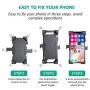 Bike Phone Mount, Adjustable Motorcycle Bicycle Phone Mount Bike Phone Holder, Compatible with Gopro Cameras, 360° Rotation Cradle Clamp for Any Smartphones GPS Other Devices Between 4 and 6.5 inches