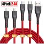 Micro USB Cable Braided 10ft 10ft 6ft 6ft, Android Charging Cable Fast Phone Charger Cord with Extra Long Length Nylon Braided Compatible with PS4,Samsung Galaxy S7 Edge/S7/S6,Note 5 4,LG(4pack)