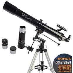 Celestron - PowerSeeker 80EQ Telescope - Manual German Equatorial Telescope for Beginners - Compact and Portable - BONUS Astronomy Software Package - 80mm Aperture