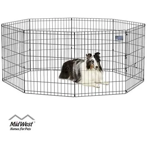 MidWest Homes for Pets Folding Metal Exercise Pen/Pet Playpen MidWest Homes for Pets Folding Metal Exercise Pen/Pet Playpen