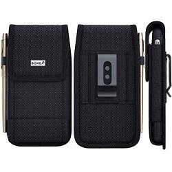 Bomea Galaxy S10 Plus holster Galaxy S9 Plus Belt Holder Case with Belt Clip Belt Loop Rugged Nylon Cell Phone Pouch Case for Samsung Galaxy S10+ Plus/S9+ Plus/S8+ Plus (Fits Phone with Case on) Black