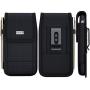 Bomea Galaxy S10 Plus holster Galaxy S9 Plus Belt Holder Case with Belt Clip Belt Loop Rugged Nylon Cell Phone Pouch Case for Samsung Galaxy S10+ Plus/S9+ Plus/S8+ Plus (Fits Phone with Case on) Black