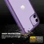 Diaclara iPhone 11 Case, Full Body Rugged Case with Built-in Touch Sensitive Anti-Scratch Screen Protector, Soft TPU Bumper Case Cover Clear Designed for iPhone 11 6.1" (Purple and Clear)