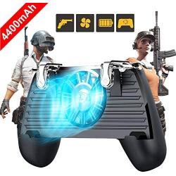 AksBlay Mobile Game Controller Gamepad Mobile Gaming Trigger with Power Bank and Fan for PUBG/Rules of Survival Gaming Grip and Gaming Joysticks for 4.5-6.5inch Android iOS Phone