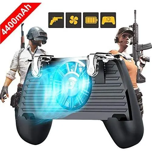 AksBlay Mobile Game Controller Gamepad Mobile Gaming Trigger with Power Bank and Fan for PUBG/Rules of Survival Gaming Grip and Gaming Joysticks for 4.5-6.5inch Android iOS Phone AksBlay Mobile Game Controller Gamepad Mobile Gaming Trigger with Power Bank and Fan for PUBG/Rules of Survival Gaming Grip and Gaming Joysticks for 4.5-6.5inch Android iOS Phone