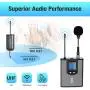 UHF Wireless Microphone System Headset Mic/Stand Mic/Lavalier Lapel Mic with Rechargeable Bodypack Transmitter & Receiver 1/4" Output for iPhone, PA Speaker, DSLR Camera, Recording, Teaching