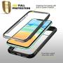 Diaclara Clear Designed for iPhone 11 Case, Full Body Rugged Case with Built-in Touch Sensitive Anti-Scratch Screen Protector, Soft TPU Bumper Case Cover for iPhone 11 6.1" (Black and Clear)