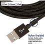 vCharged 12 FT MFi Certified Longest Lightning Cable Nylon Braided USB A Cord Compatible for iPhone & iPad, Black