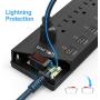 Power Strip,QOLIXM Surge Protector with 6 AC Outlets & 6 USB Charging Ports,1625W/13A,6 Feet Long Extension Cord for Multiple Devices Smartphone Tablet Laptop Computer