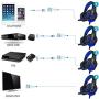 RONSHIN Over Ear Gaming Headset with Mic and LED Light for Laptop Cellphone PS4 red