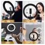 Lifecapido 10" Selfie Ring Light with Tripod Stand & 2 Phone Holders, LED Ring Lights for Photography YouTube Video Makeup Live Stream, Dimmable Lighting Kit with 3 Light Modes10 Brightness Level