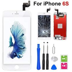 QTlier iPhone 6s Screen Replacement 4.7" White,LCD Display & Touch Screen Digitizer with 3D Touch Frame Assembly Set for iPhone 6s 4.7 inch with Repair Tool kit