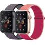 OHCBOOGIE Compatible with Apple Watch Band 38mm 40mm 42mm 44mm, Sport Band Soft Breathable Nylon Replacement Compatible with iWatch Series 5/4/3/2/1,2pack