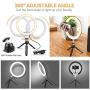 UBeesize 10" LED Ring Light with Tripod Stand & Phone Holder, Dimmable Desk Makeup Ring Light, Perfect for Live Streaming & YouTube Video, Photography, 3 Light Modes and 11 Brightness Levels