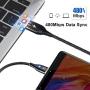 A.S 3 in 1 Magnetic USB Cable, Fast Charging & Data Sync Cable with Diamond Led, Compatible with Micro USB I-Product and Type C Smartphones (1.6ft,3.3ft,6.6ft Black)