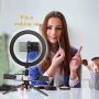 Selfie Ring Light with Tripod Stand & Phone Holder & Remote Control, SIXR 10” LED Circle Lights with Dimmable 3 Lighting Modes & 9 Brightness Levels for YouTube, Live Stream, Makeup, Video, Vlog