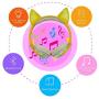 Alician Cute Cat Ear Rechargeable Gaming Headset with LED Lights Colorful Over Ear Foldable Headphones with Mic for Cell Phone
