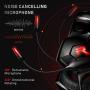 RUNMUS Gaming Headset Xbox One Headset PS4 Headset with 7.1 Surround Sound Noise Cancelling Mic & LED Light, Compatible with Xbox One (Adapter Not Included) PS4 PC Laptop