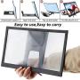 12 3D Phone Screen Magnifier, Curved Screen Magnifier for Cell Phone, Phone Screen Amplifier, Foldable Enlarge Phone Screen,Universal Smartphones Screen Amplifier for Video,Movies, Games