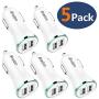Car Charger[5-Pack],Bralon 12W 2.4A Dual USB Car Charger Adapter with Smart ID Compatible with iPhone 11 Pro Xs Max Xr X 8 7 6 SE Plus,iPad Tablet,Galaxy Note S10 S9 S8 S7 S6,LG and More