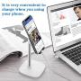 Cell Phone Stand,Adjustable Cell Phone Stand Holder and Desktop Stand Compatible for All Android All iPhone Samsung Phone Tablet Smartphone Stand Convenient Charging (White)
