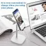 Cell Phone Stand,Adjustable Cell Phone Stand Holder and Desktop Stand Compatible for All Android All iPhone Samsung Phone Tablet Smartphone Stand Convenient Charging (White) Cell Phone Stand,Adjustable Cell Phone Stand Holder and Desktop Stand Compatible for All Android All iPhone Samsung Phone Tablet Smartphone Stand Convenient Charging (White)