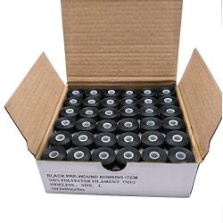 YEQIN 144pcs L Style Prewound Embroidery Bobbins for Brother, Babylock, Janome Embroidery Machines etc - Black Sideless