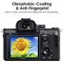 Screen Protector Compatible with Sony Alpha a7RIII a7RIV A7R3 A9 A7RII A7SII A77II RX100 Camera, QIBOX Tempered Glass Screen Guard Full Coverage Edge to Edge[3 Pack]