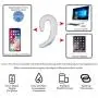 Ear Hook Bluetooth Wireless Headphone,Non Ear Plug Headset with Microphone,Single Ear Noise Cancelling Earphone Painless Wearing with Earbud Case for Android Smartphones,iPhone X 8 7 6 (Silver)