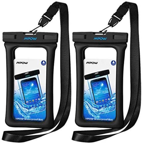 Mpow 084 Waterproof Phone Pouch Floating, IPX8 Universal Waterproof Case Underwater Dry Bag Compatible iPhone 11 Pro Max/XS Max/XR/X/8P/7P Galaxy S10/S9 Note 10/9 Google Pixel Up To 6.5" (Black+Black)