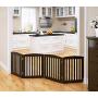 PAWLAND Wooden Freestanding Foldable Pet Gate for Dogs, 24 inch 4 Panels Step Over Fence, Dog Gate for The House, Doorway, Stairs, Extra Wide (Espresso, 24" Height-4 Panels)
