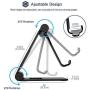 ProCase Foldable Cell Phone Stand Tablet Stand, Desktop Universal Portable Rotatable Metal Stand Holder for iPhone, iPad, Kindle, Nintendo Switch, Smartphone and Tablet up to 13" -Black