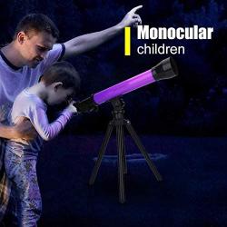 Bindpo Astronomical Telescope,Kids Educational Gift Toy Monocular Space Astronomical Telescope with Stretchable Tripod 20X 40X 60X Eyepiece Magnification for Beginners/Children(Purple)