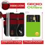Double Pocket Gecko Phone Wallet - Smartphone Adhesive Card Holder - Cell Phone Pouch - Mobile Stick on Lycra Pocket by Gecko - Carry Credit Cards and Cash – (Black-White)