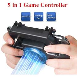 COOBILE Gaming Grip with Portable Charger Cooling Fan,for PUBG Mobile Controller L1R1 Mobile Game Trigger Joystick for 4-6.5" Phone (Upgraded Version 2000mAh)