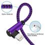 iPhone Charger Cable,3Pack 10FT Long Nylon Braided 90 Degree Lightning Gaming Cable USB Charging&Syncing Cord Compatible for iPhone Xs/Max/XR/X/8/8Plus/7/7Plus/6S/6S Plus/SE/iPad Purple