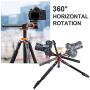 K&F Concept 72 Inch Camera Tripod, S211 Transverse Center Column Aluminium Professional DSLR Tripod with 360 Degree Ball Head,Quick Release Plate,Detachable Monopod 10kg Load for Travel and Work