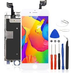 for iPhone 6S Screen Replacement White, LCD Touch Digitizer Frame Complete Display for A1633, A1688, A1700, with Front Camera, Ear Speaker, Full Repair Kit