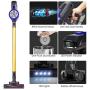 Dibea D18 Lightweight Cordless Stick Vacuum Cleaner, 2 in 1 Bagless Rechargeable Handheld Car Vacuum with Mini Motorized Brush for Floor Carpet Pet Hair, Gold