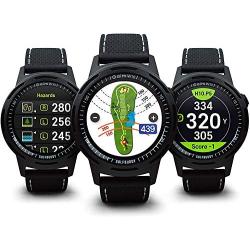 Golf Buddy Aim W10 GPS Watch aim W10 Golf GPS Watch with Red/White/Blue Wristband, Black, Medium