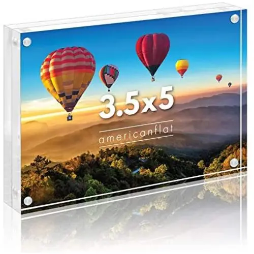 Americanflat Acrylic Picture Frame in Clear - Scratch Resistant with Magnetic Corners & Freestanding for Tabletop - 3.5" x 5" Americanflat Acrylic Picture Frame in Clear - Scratch Resistant with Magnetic Corners & Freestanding for Tabletop - 3.5" x 5"