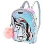 Justice Mini Backpack for Girls - Unicorn Small Backpack with Flip Sequin and Adjustable Straps - Cute Backpack Purse that Holds Wallet, Phone, Charger, Makeup Accessories, Camera, Water Bottle