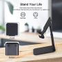 Cell Phone Stand, Angle Height Adjustable Cell Phone Stand for Desk, Fully Foldable Phone Holder, Tablet Stand, Case Friendly Compatible with All Mobile Phone/iPad/Kindle/Tablet (Black)