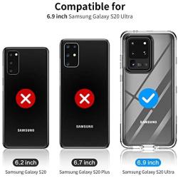 FLOVEME Samsung Galaxy S20 Ultra Case Clear 6.9 inch 2020, 3 in 1 Hybrid Duty Shockproof Protection Samsung S20 Ultra Case Armor Tough Basic Phone Case for Samsung S20 Ultra 5G Case Cover Accessories