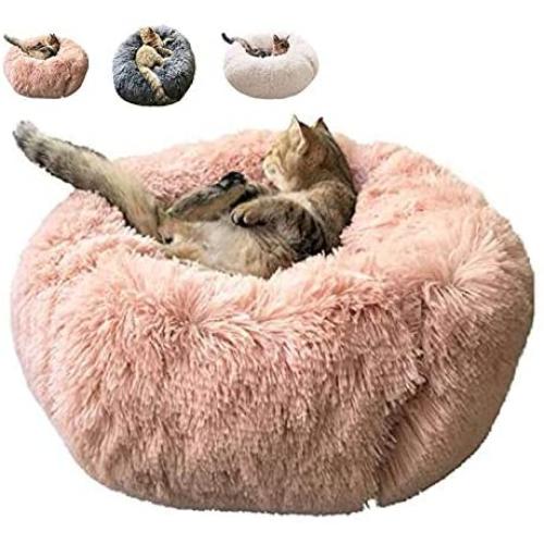 BinetGo Dog Bed Cat Bed Cushion Bed Faux Fur Donut Cuddler for Dog Cat Joint-Relief and Improved Sleep – Machine Washable, Waterproof Bottom