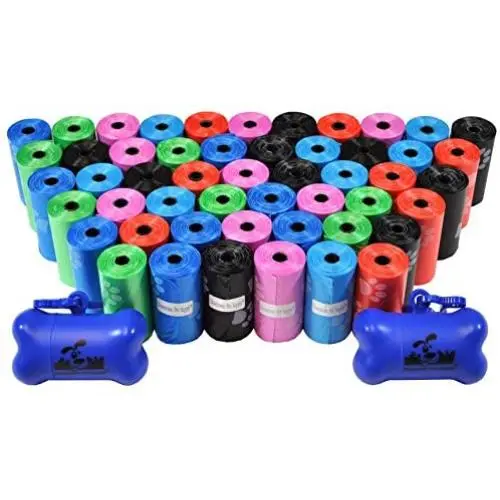 Downtown Pet Supply Dog Pet Waste Poop Bags with 2 Leash Clips and Dispensers (Bags: 520, 740, 1000, or 2200, Colors: Rainbow, Rainbow with Paw Prints, Blue, Black, Black Paw Prints, Pink, Purple) Downtown Pet Supply Dog Pet Waste Poop Bags with 2 Leash Clips and Dispensers (Bags: 520, 740, 1000, or 2200, Colors: Rainbow, Rainbow with Paw Prints, Blue, Black, Black Paw Prints, Pink, Purple)