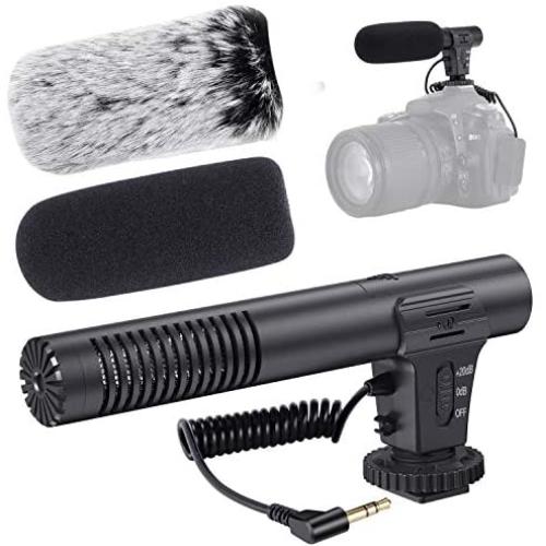 Video Microphone, Photography Interview MIC Microphone Compatible Sony, Nikon Canon,DSLR Cameras, Camcorders. (3.5mm Interface)（Except for Canon T5i,T6 and T7）
