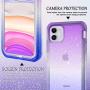 LONTECT for iPhone 11 Case Built-in Screen Protector Glitter Gradient Clear Sparkly Bling Rugged Shockproof Hybrid Full Body Protective Case Cover for Apple iPhone 11 6.1 2019, Purple Blue