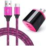 USB Type C Charger, AndHot 2-Port Wall Charger Power Adapter + 6ft Fast Charge USB C Cable Replacement for Samsung Galaxy Note 10+ 10 9 8 S10 S10E S9 A50 A10E A20 A30 A40 A60 A70 A80 A90 M20 M30 M40